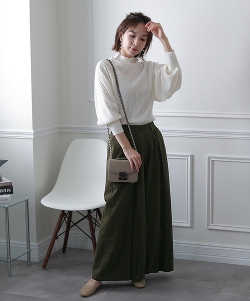 ElegChic(エレグシック)の「フロント タック ワイドパンツ(その他パンツ・レディース・ブラック/ベージュ/カーキ・4L/M/L/XL/XXL)」の8枚目の写真