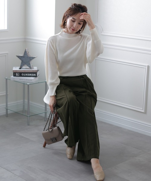 ElegChic(エレグシック)の「フロント タック ワイドパンツ(その他パンツ・レディース・ブラック/ベージュ/カーキ・4L/M/L/XL/XXL)」の17枚目の写真