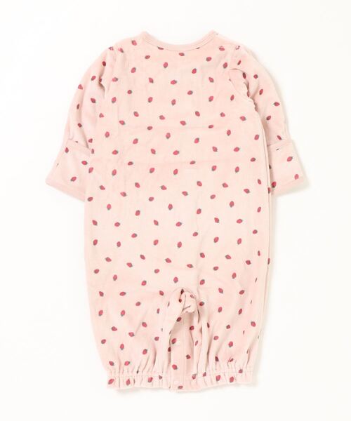 petit main（プティマイン）の「【抗菌防臭】いちご肌着つき2WAYオール（ロンパース・キッズ・アイボリー/ライトピンク・50-70cm）」の3枚目の写真