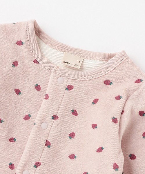 petit main（プティマイン）の「【抗菌防臭】いちご肌着つき2WAYオール（ロンパース・キッズ・アイボリー/ライトピンク・50-70cm）」の7枚目の写真