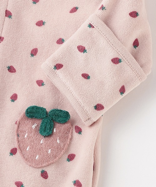 petit main（プティマイン）の「【抗菌防臭】いちご肌着つき2WAYオール（ロンパース・キッズ・アイボリー/ライトピンク・50-70cm）」の8枚目の写真