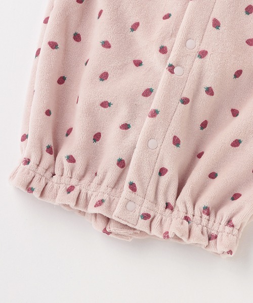 petit main（プティマイン）の「【抗菌防臭】いちご肌着つき2WAYオール（ロンパース・キッズ・アイボリー/ライトピンク・50-70cm）」の9枚目の写真