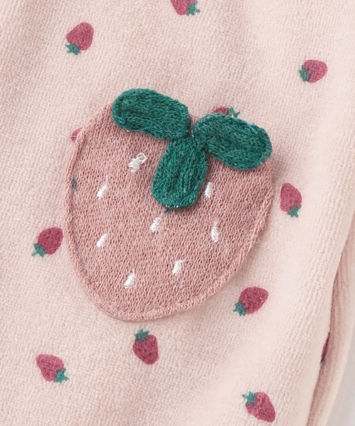 petit main（プティマイン）の「【抗菌防臭】いちご肌着つき2WAYオール（ロンパース・キッズ・アイボリー/ライトピンク・50-70cm）」の10枚目の写真