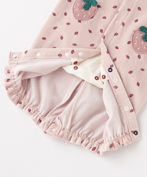 petit main（プティマイン）の「【抗菌防臭】いちご肌着つき2WAYオール（ロンパース・キッズ・アイボリー/ライトピンク・50-70cm）」の11枚目の写真