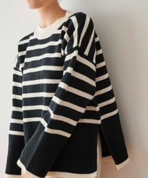 Edit Sheen | サイドスリットボーダーニット(ニット/セーター)