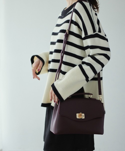 Edit Sheen(エディットシーン)の「サイドスリットボーダーニット(ニット/セーター・レディース・ブラック/アイボリー・MEDIUM)」の21枚目の写真