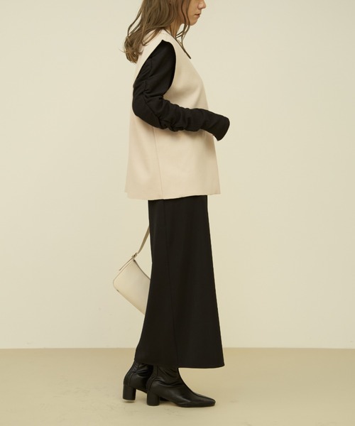 VANNIE U（ヴァニーユー）の「ベスト付き中綿キルティングコート/キルティングコート＆ベスト2点セット（ブルゾン・レディース・アイボリー/ライトグリーン・FREE）」の14枚目の写真