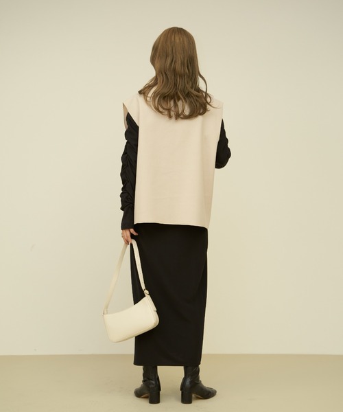 VANNIE U（ヴァニーユー）の「ベスト付き中綿キルティングコート/キルティングコート＆ベスト2点セット（ブルゾン・レディース・アイボリー/ライトグリーン・FREE）」の15枚目の写真