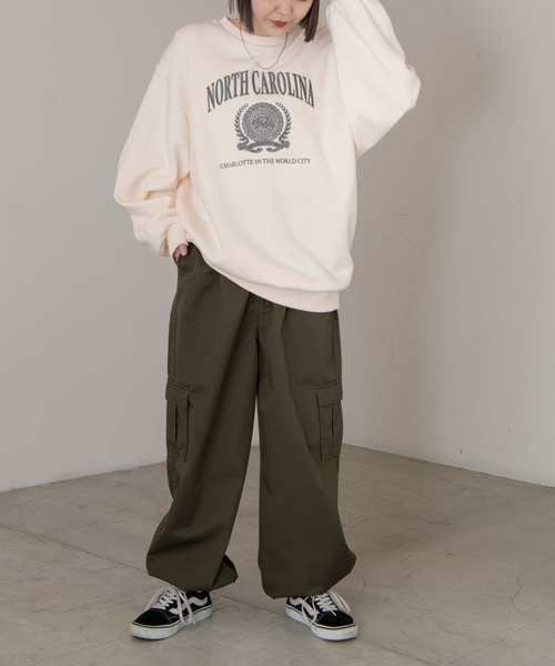 WEGO(ウィゴー)の「WEGO/オーバーサイズプルオーバー(スウェット・レディース・ダークグリーン/ピンク/アイボリー/オートミール/ライトピンク/その他1/その他2/ホワイト/サックスブルー/グリーン・FREE)」の12枚目の写真