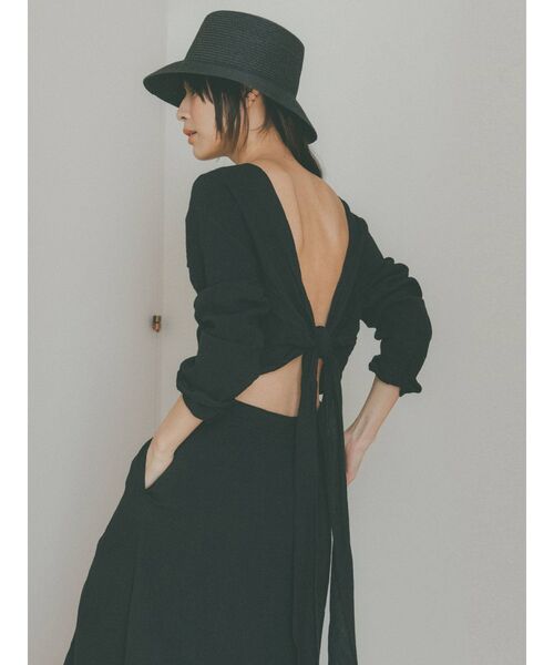 Ungrid（アングリッド）の「バックリボンフレアワンピース（ワンピース・レディース・ブラック/カーキ/アイボリー・SMALL/MEDIUM）」の20枚目の写真