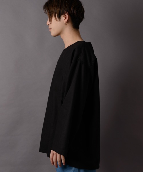 MGV(エムジーヴィー)の「カラー綿麻BIGシルエットプルオーバー(Tシャツ/カットソー・メンズ・マスタード/グリーン/ネイビー/グレー/カーキ/ブラック/ワインレッド・SMALL/LARGE/MEDIUM)」の16枚目の写真