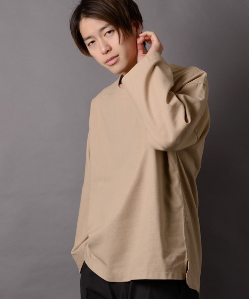 MGV(エムジーヴィー)の「カラー綿麻BIGシルエットプルオーバー(Tシャツ/カットソー・メンズ・マスタード/グリーン/ネイビー/グレー/カーキ/ブラック/ワインレッド・SMALL/LARGE/MEDIUM)」の15枚目の写真