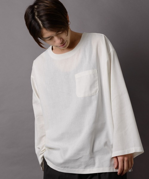 MGV(エムジーヴィー)の「カラー綿麻BIGシルエットプルオーバー(Tシャツ/カットソー・メンズ・マスタード/グリーン/ネイビー/グレー/カーキ/ブラック/ワインレッド・SMALL/LARGE/MEDIUM)」の22枚目の写真