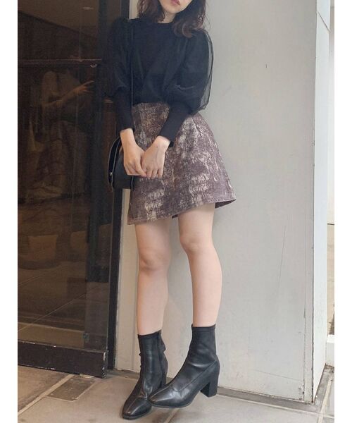 dazzlin(ダズリン)の「チュールベールスリーブカシュクールニット(ニット/セーター・レディース・グレー/ブラック/ベージュ・FREE)」の17枚目の写真