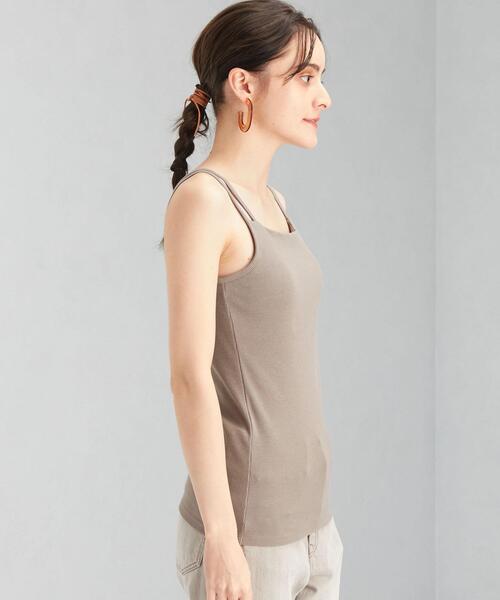 green label relaxing（グリーンレーベルリラクシング）の「ダブルストラップ キャミソール カップ付き（キャミソール・レディース・オフホワイト/モカ/ブラック・FREE）」の5枚目の写真