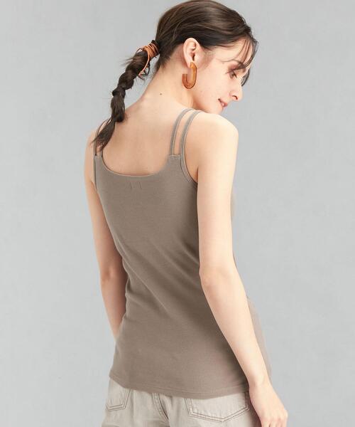 green label relaxing（グリーンレーベルリラクシング）の「ダブルストラップ キャミソール カップ付き（キャミソール・レディース・オフホワイト/モカ/ブラック・FREE）」の7枚目の写真
