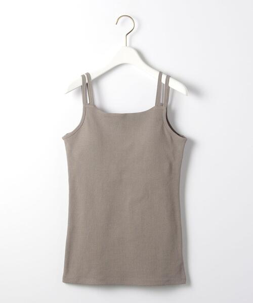 green label relaxing（グリーンレーベルリラクシング）の「ダブルストラップ キャミソール カップ付き（キャミソール・レディース・オフホワイト/モカ/ブラック・FREE）」の8枚目の写真