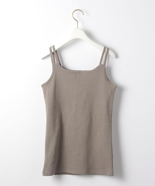 green label relaxing（グリーンレーベルリラクシング）の「ダブルストラップ キャミソール カップ付き（キャミソール・レディース・オフホワイト/モカ/ブラック・FREE）」の9枚目の写真