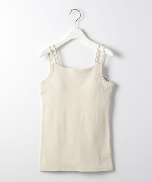 green label relaxing（グリーンレーベルリラクシング）の「ダブルストラップ キャミソール カップ付き（キャミソール・レディース・オフホワイト/モカ/ブラック・FREE）」の18枚目の写真