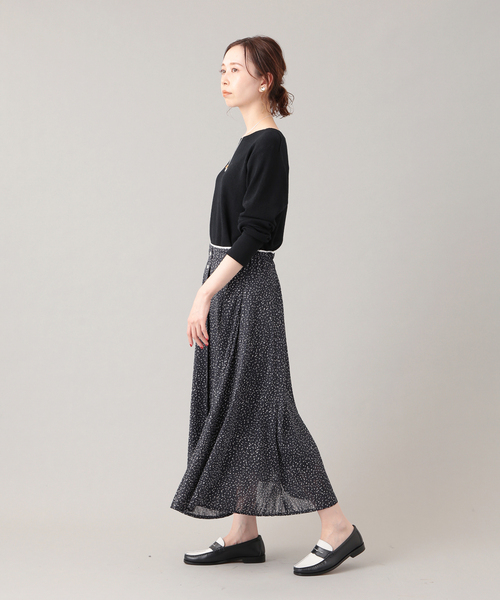 超美品★1回着用【IENA イエナデシンプリント ドットフレアスカート】 超美品☆着用一回【IENA イエナドット柄プリントフレアスカート】
