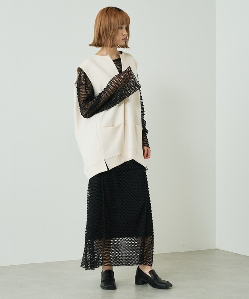 Lui's(ルイス)の「スクエアトゥヒールローファー(ローファー・レディース・ブラック/アイボリー・23cm/24cm)」の6枚目の写真