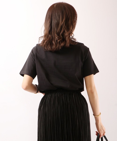 FUNALIVE(ファンアライブ)の「PAGE ONE 抗菌防臭加工オーガニックコットン半袖Tシャツ(Tシャツ/カットソー・レディース・グレー/マスタード/オフホワイト/カーキ/ブラック/モカ・M/LL/L)」の15枚目の写真