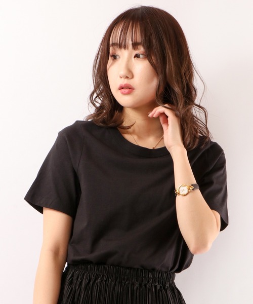 FUNALIVE(ファンアライブ)の「PAGE ONE 抗菌防臭加工オーガニックコットン半袖Tシャツ(Tシャツ/カットソー・レディース・グレー/マスタード/オフホワイト/カーキ/ブラック/モカ・M/LL/L)」の13枚目の写真