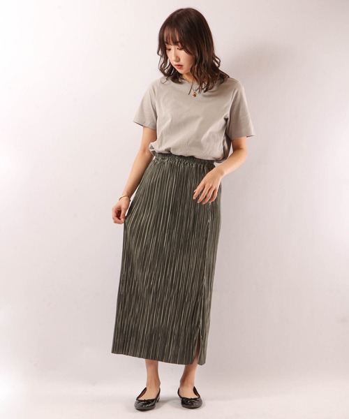FUNALIVE(ファンアライブ)の「PAGE ONE 抗菌防臭加工オーガニックコットン半袖Tシャツ(Tシャツ/カットソー・レディース・グレー/マスタード/オフホワイト/カーキ/ブラック/モカ・M/LL/L)」の20枚目の写真