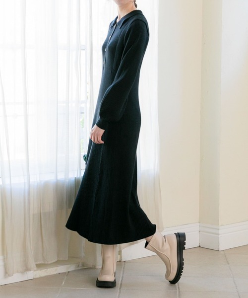 Archives アルシーヴ のワンピース 衿付きフレアニットワンピース 218 1 870 005 を購入できます Archives ワンピース ドレス ワンピース衿付きフレアニットワンピース