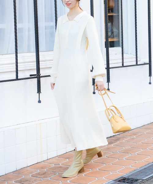 Archives アルシーヴ のワンピース 衿付きフレアニットワンピース 218 1 870 005 を購入できます Archives ワンピース ドレス ワンピース衿付きフレアニットワンピース