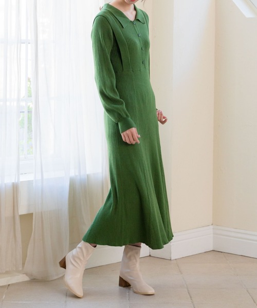 Archives アルシーヴ のワンピース 衿付きフレアニットワンピース 218 1 870 005 を購入できます Archives ワンピース ドレス ワンピース衿付きフレアニットワンピース