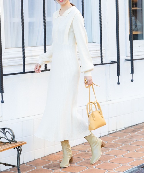 Archives アルシーヴ のワンピース 衿付きフレアニットワンピース 218 1 870 005 を購入できます Archives ワンピース ドレス ワンピース衿付きフレアニットワンピース