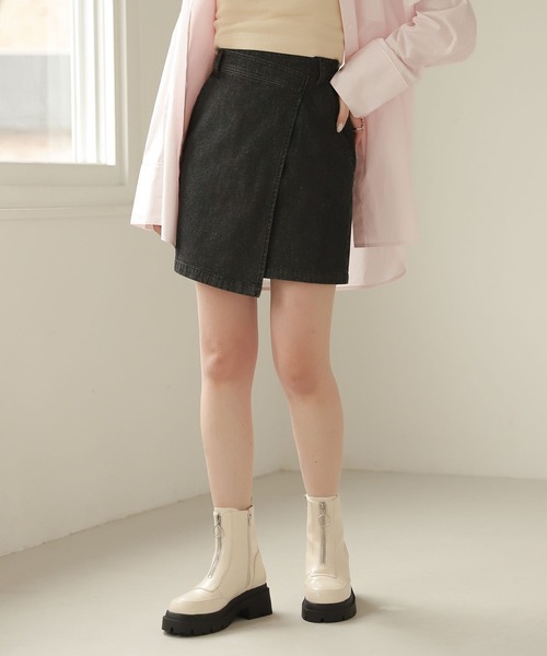 Heather(ヘザー)の「デニムラップミニスカート 265237(デニムスカート・レディース・ブラック/ブルー系・S/M)」の2枚目の写真