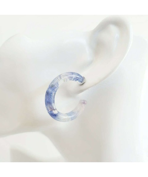 tone(トーン)の「【Tresor】お花のフープ ピアス(MA)(ピアス(両耳用)・レディース・ブルー/その他1・FREE)」の4枚目の写真