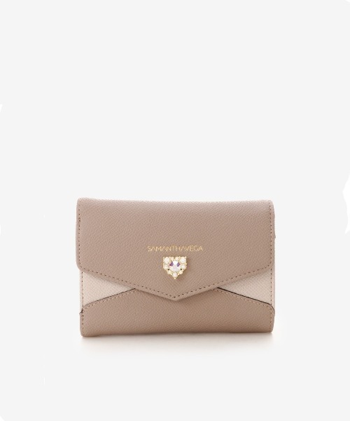 SAMANTHAVEGA（サマンサベガ）の「ハートビジュー付き折財布（財布・レディース・ホワイト/ブラック/モカ/ピンク・FREE）」の3枚目の写真