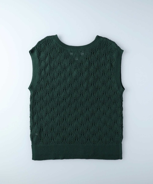 HONEYSUCKLE ROSE（ハニーサックルローズ）の「【HONEYSUCKLE ROSE】透かし編みベスト（ベスト・レディース・ネイビー/グリーン/ライトベージュ・M/L）」の12枚目の写真