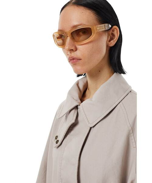 DIESEL（ディーゼル）の「レディース ステンカラーコート ロング ジャケット トレンチ（ステンカラーコート・レディース・ライトグレー・XX-SMALL/X-SMALL/MEDIUM/SMALL）」の2枚目の写真