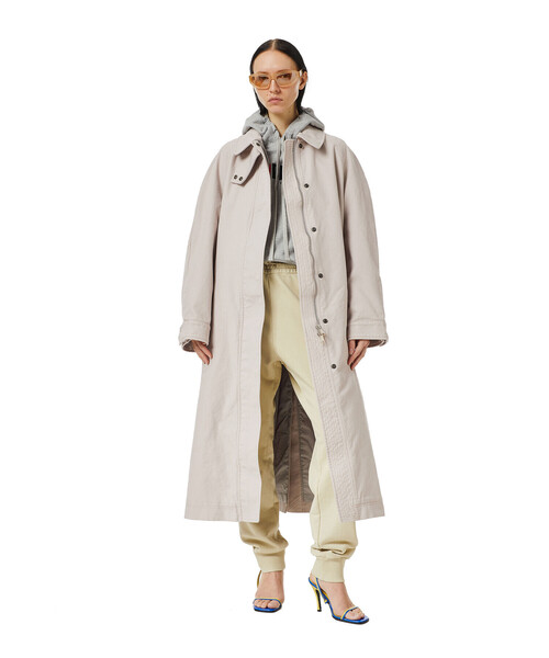 DIESEL（ディーゼル）の「レディース ステンカラーコート ロング ジャケット トレンチ（ステンカラーコート・レディース・ライトグレー・XX-SMALL/X-SMALL/MEDIUM/SMALL）」の4枚目の写真