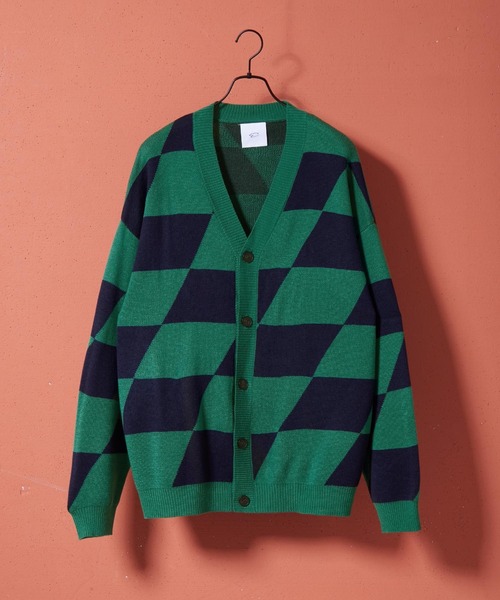 ENDER PRODUCTS(エンダープロダクツ)の「ビッグシルエット イレギュラーチェッカーフラッグ Vネックニットカーディガン 【ENDER PRODUCTS/エンダープロダクツ】(カーディガン/ボレロ・メンズ・ブラック系その他/グリーン系その他/ブルー系その他・M/L)」の19枚目の写真