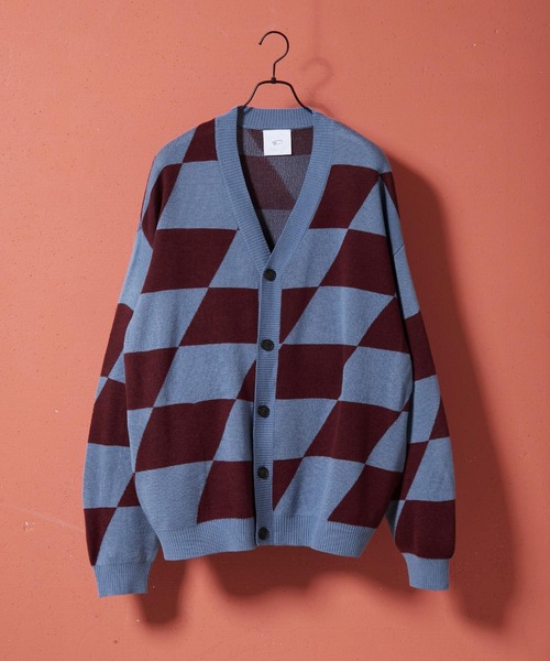 ENDER PRODUCTS(エンダープロダクツ)の「ビッグシルエット イレギュラーチェッカーフラッグ Vネックニットカーディガン 【ENDER PRODUCTS/エンダープロダクツ】(カーディガン/ボレロ・メンズ・ブラック系その他/グリーン系その他/ブルー系その他・M/L)」の20枚目の写真