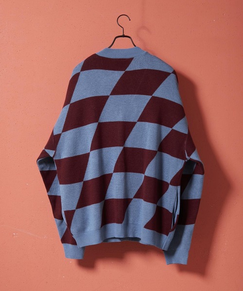 ENDER PRODUCTS(エンダープロダクツ)の「ビッグシルエット イレギュラーチェッカーフラッグ Vネックニットカーディガン 【ENDER PRODUCTS/エンダープロダクツ】(カーディガン/ボレロ・メンズ・ブラック系その他/グリーン系その他/ブルー系その他・M/L)」の21枚目の写真