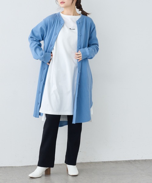 PUAL CE CIN（ピュアルセシン）の「【Du noir】ロゴ刺繍チュニック（Tシャツ/カットソー・レディース・ホワイト/ブラック/ホワイト×ブラック・FREE）」の8枚目の写真