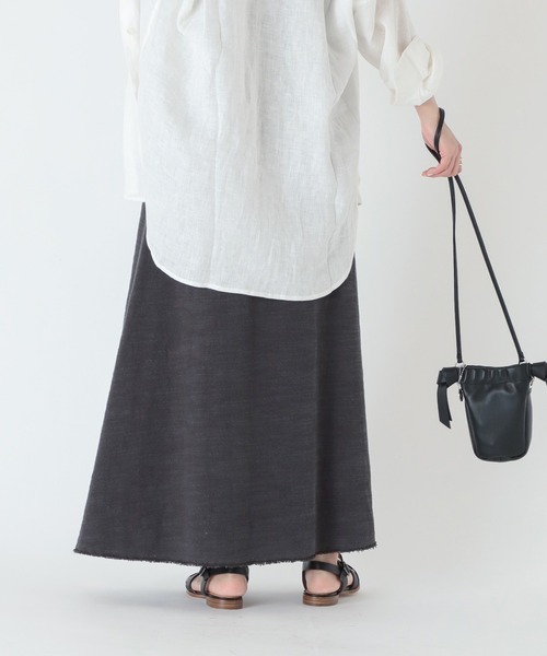 JOURNAL STANDARD relume(ジャーナルスタンダード レリューム)の「リネンコットンカットオフAラインスカート(スカート・レディース・グレー・38/36)」の5枚目の写真