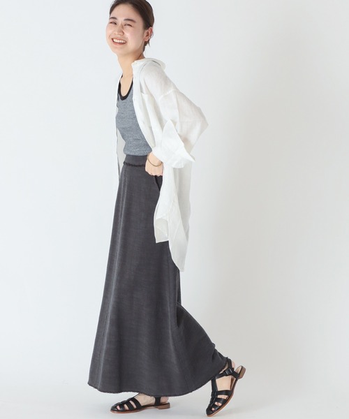 JOURNAL STANDARD relume(ジャーナルスタンダード レリューム)の「リネンコットンカットオフAラインスカート(スカート・レディース・グレー・38/36)」の18枚目の写真