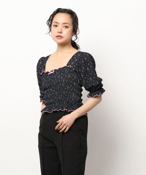 lilLilly（リルリリー）の「フラワーパフブラウス（シャツ/ブラウス・レディース・ピンク/イエロー/ブラック・FREE）」の21枚目の写真