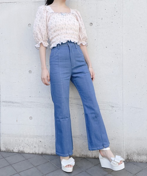 lilLilly（リルリリー）の「フラワーパフブラウス（シャツ/ブラウス・レディース・ピンク/イエロー/ブラック・FREE）」の12枚目の写真