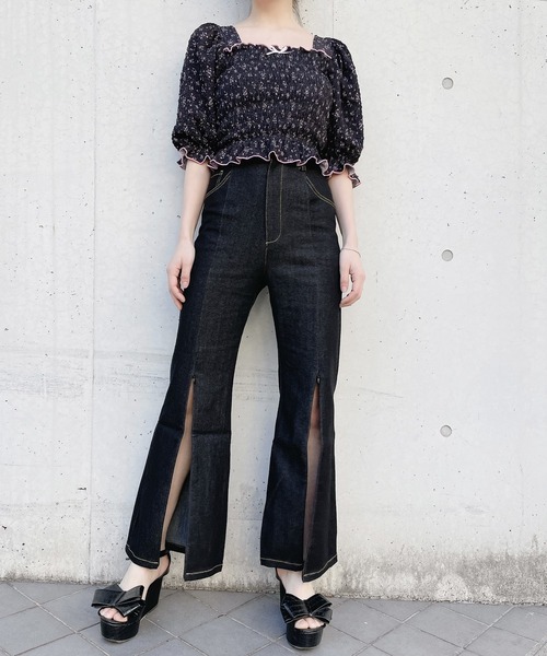 lilLilly（リルリリー）の「フラワーパフブラウス（シャツ/ブラウス・レディース・ピンク/イエロー/ブラック・FREE）」の17枚目の写真