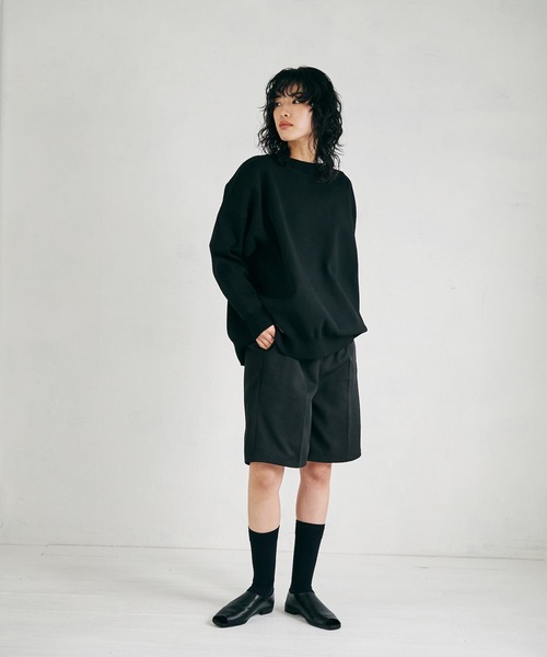 4youstory（フォーユーストーリー）の「【4youstory】エステルツイルハーフパンツ（スラックス・レディース・ブラック/オフホワイト/グレイッシュベージュ・FREE）」の11枚目の写真