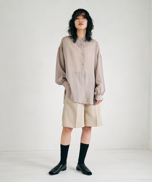 4youstory（フォーユーストーリー）の「【4youstory】エステルツイルハーフパンツ（スラックス・レディース・ブラック/オフホワイト/グレイッシュベージュ・FREE）」の15枚目の写真