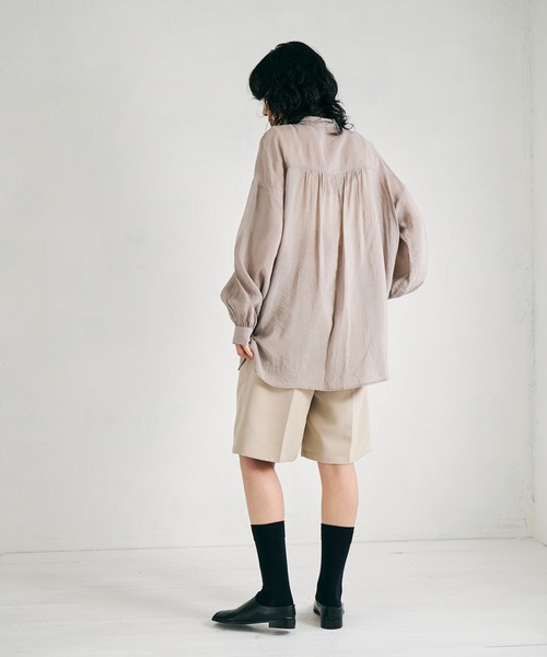 4youstory（フォーユーストーリー）の「【4youstory】エステルツイルハーフパンツ（スラックス・レディース・ブラック/オフホワイト/グレイッシュベージュ・FREE）」の16枚目の写真